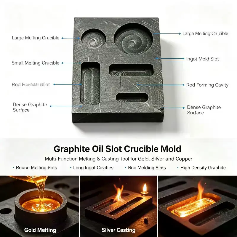 1Pcs High Temperature Resistant Crucible Mould Melting Ingot Mold For Melting Casting Refining Gold Silver Making Tool