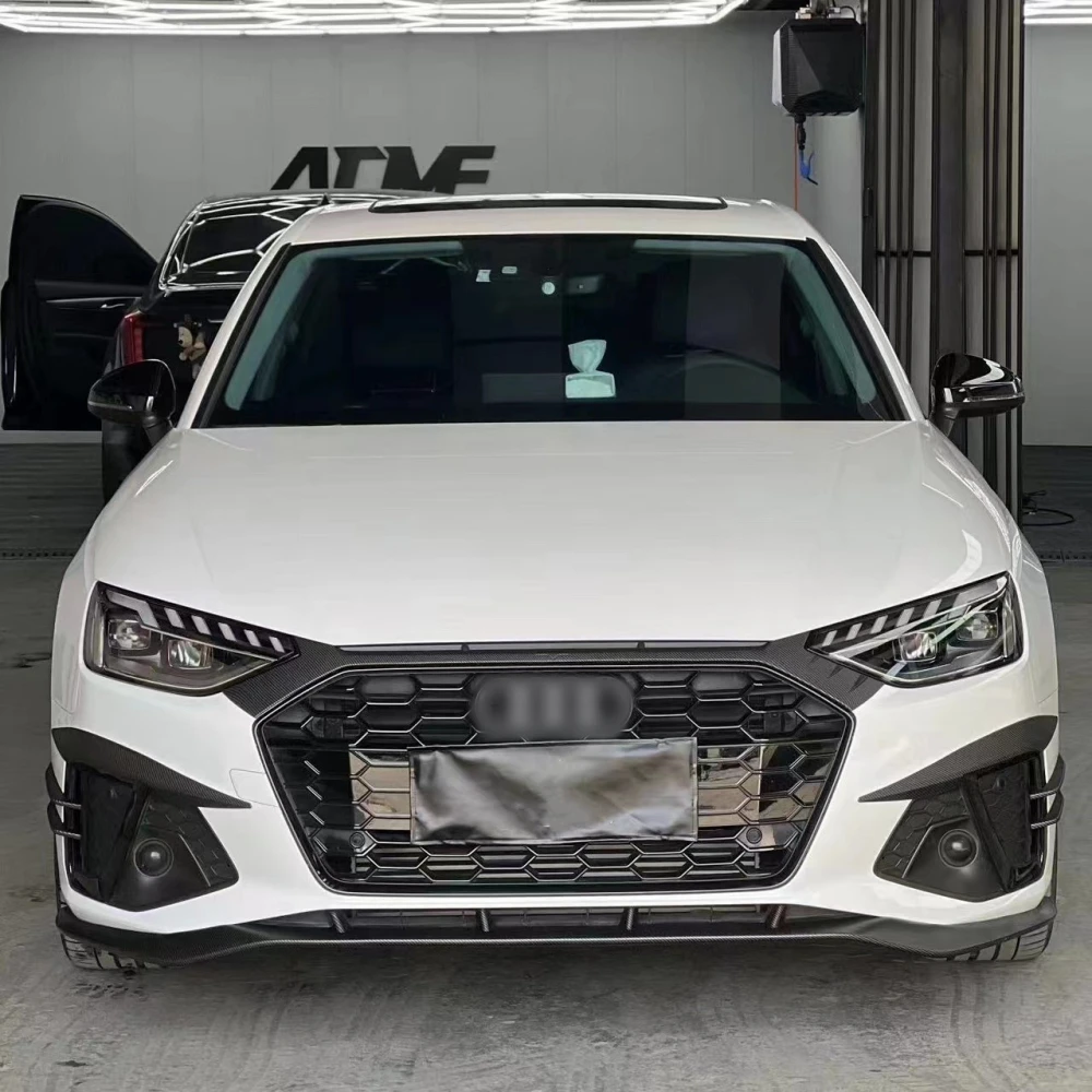 For Audi A4 S4 B9 TDI Sedan/Avant 2020-2024 Front Bumper Spoiler Wind Knife Side Skirt Front Lip Wind Air Knife Canards Splitter
