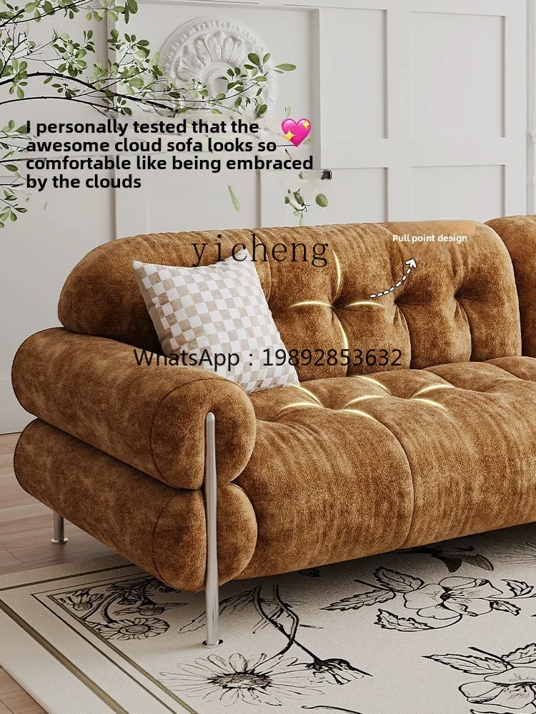 

retro fabric sofa living room small apartment straight row cloud sofa medium ancient style