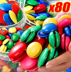 6/80Pcs Colorful Fridge Magnets Round Magnetic Pin Fixed for Office Teaching White Blackboard Push Nail Fixed Buttons Stickers