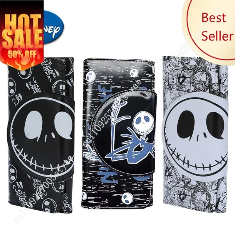 

Кожаный кошелек Disney The Nightmare Before Christmas с изображением Джека Скеллингтона, многофункциональная сумка для денег, подарки для мужчин и женщин