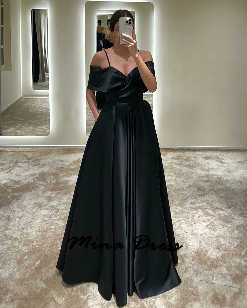 Mina Customized Women's Elegant Spaghetti Strap Evening Gown Off Shoulder Formal Elegant Party Dresses for Women 2024 Gala Dress