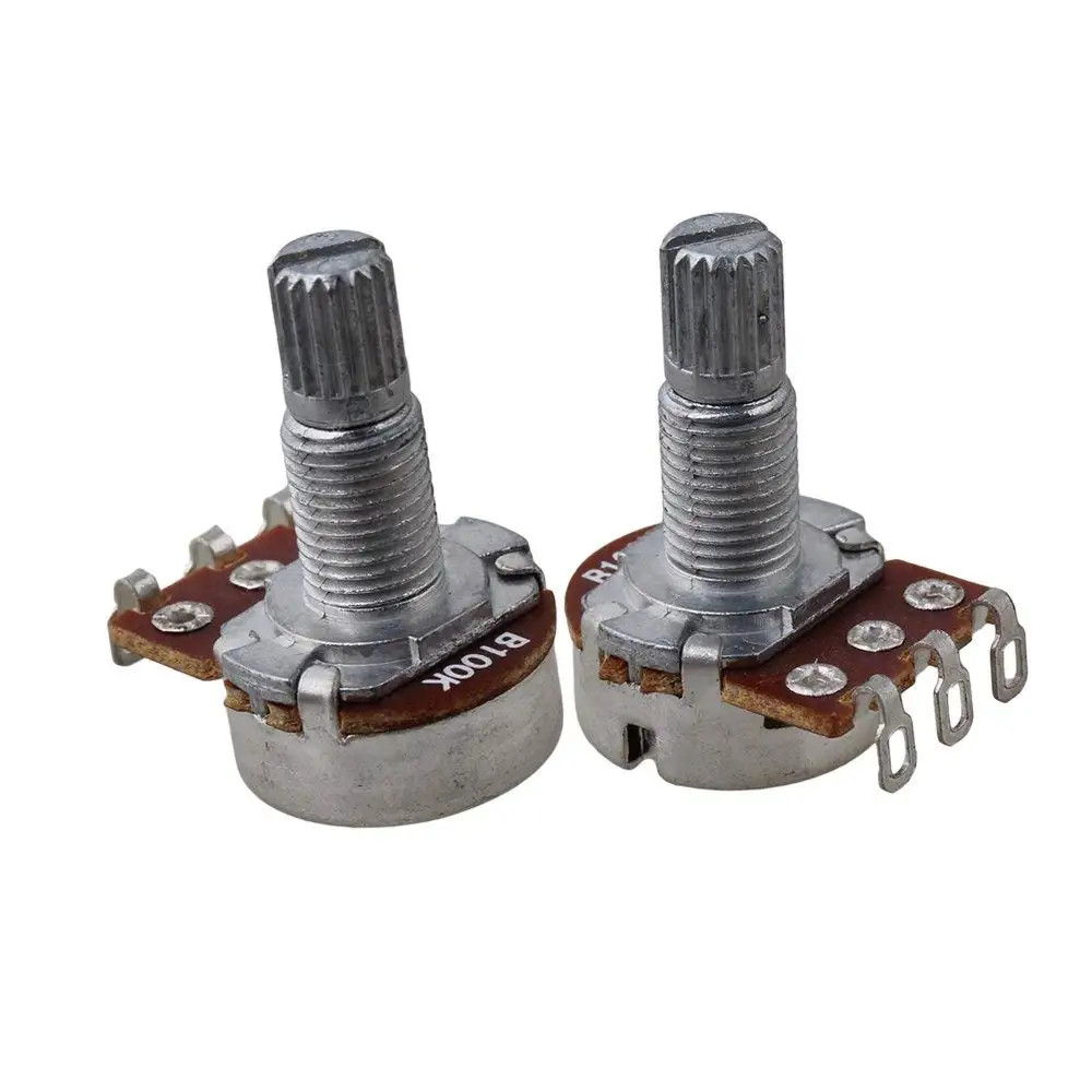 10pcs A10k A100K A250K A500k B100K B250K B500K 3Pin 18mm Shaft Amplifier Dual Stereo Potentiometer