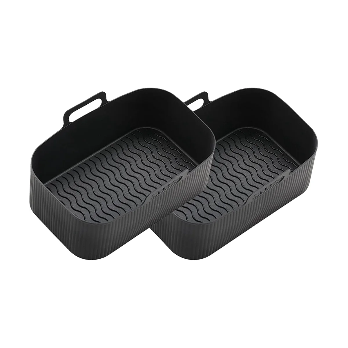 Air Fryer Liners for Ninja Air Fryer Dual, Reusable Air Fryer Silicone Liner for Ninja Air Fryer Accessories,Black