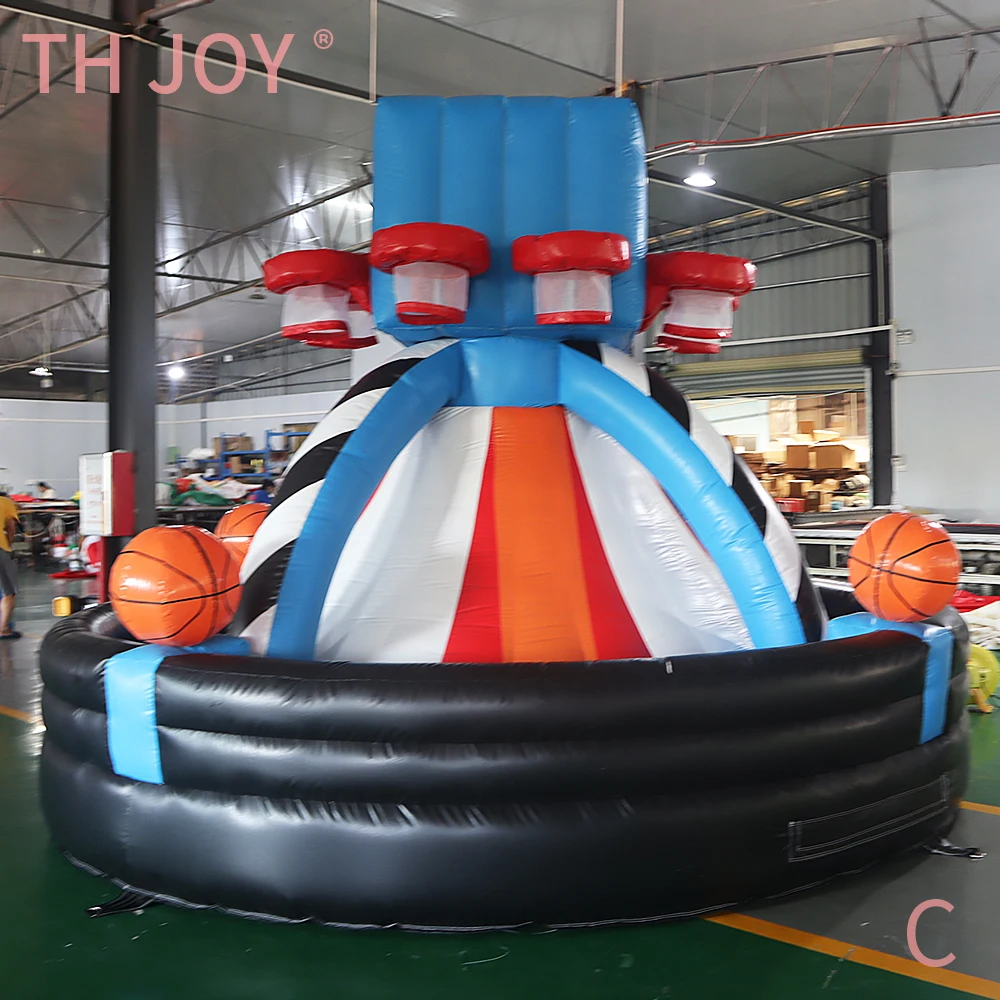 fast air ship to door, 4m Dia 8 Hoops Basketball Play System, Inflatable Basketball Shooting Toss Game Comboms for sale