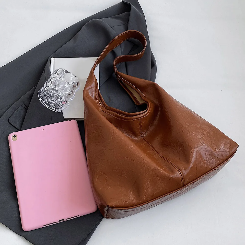 

Women Leather Shoulder Bag Versatile Soft Underarm Bag Casual 2pcs Shoulder Bag and Handbag Set Satchel Hobo Bag Commuting Bag