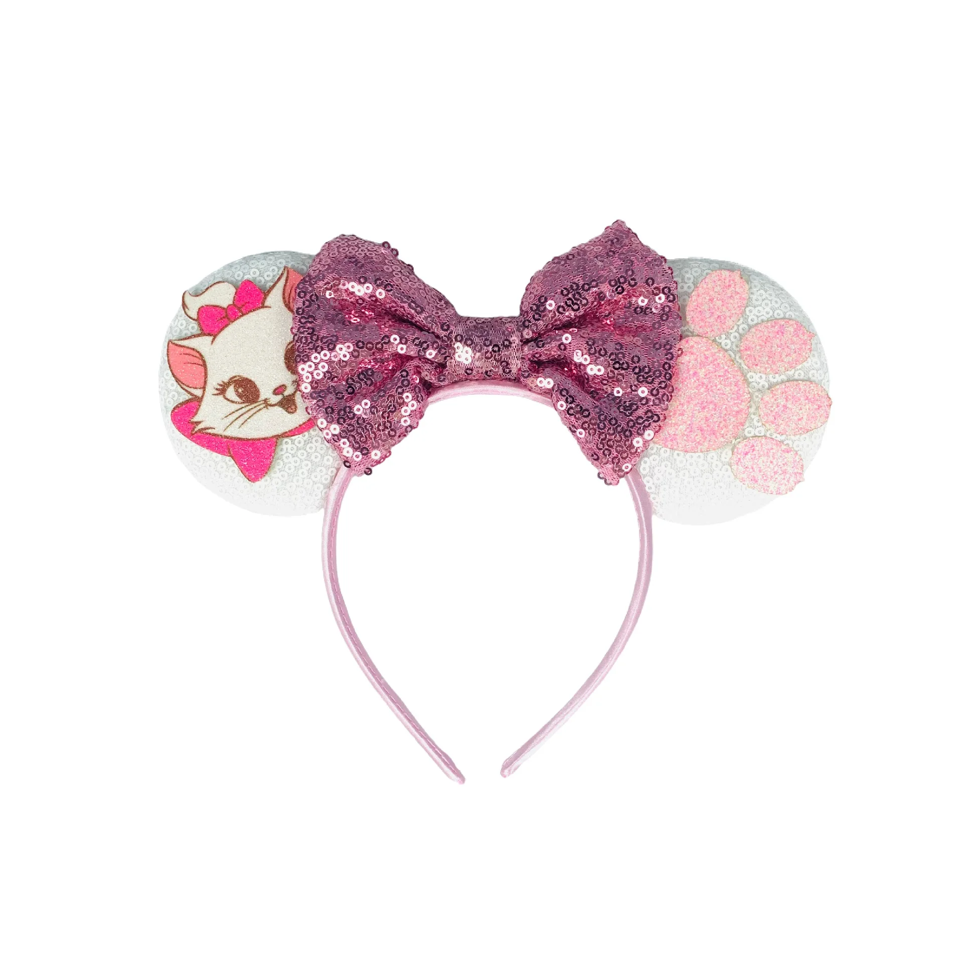 عصابة رأس مينيسو ديزني سبوت، عصابة رأس مزخرفة للأذن، نظارات لامعة، عصابة رأس على شكل فيونكة للنساء