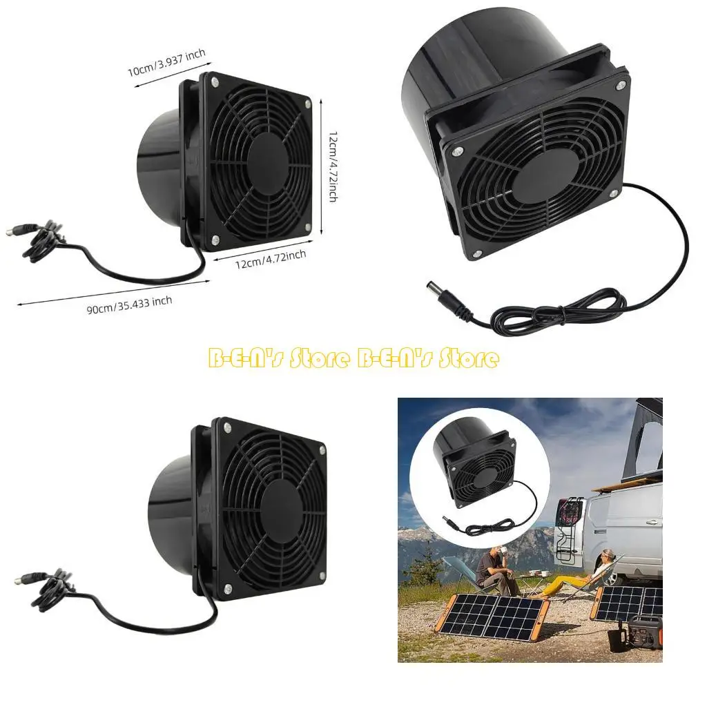 

Y1AD 12V Exhaust Fan Air Extractor Ventilator, 5.5x2.1mm Powered Fan