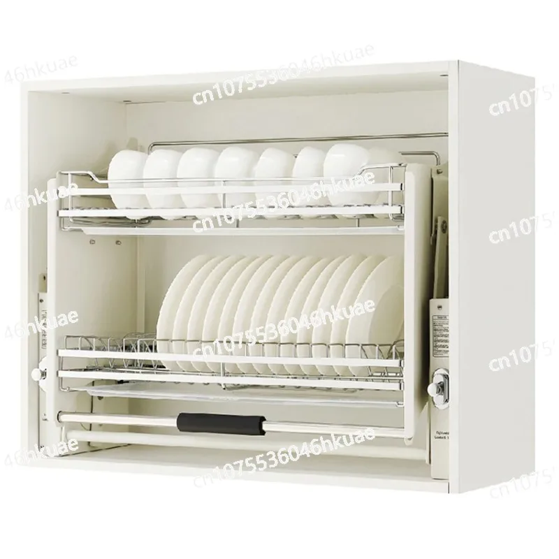 Adjustment Drawer Baskets  4-speed Kitchen Hanging Cabinet Lifting Pull Basket 304 Stainless Steel Dish&Bowl Racks