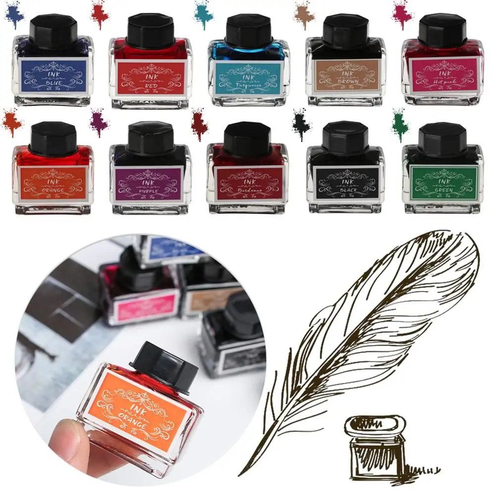 Stationery Pen Ink Bottle Printer Chemical Ink Carbon-free Ink For Fountain Pen 15ml Non-carbon Ink Fountain Pens