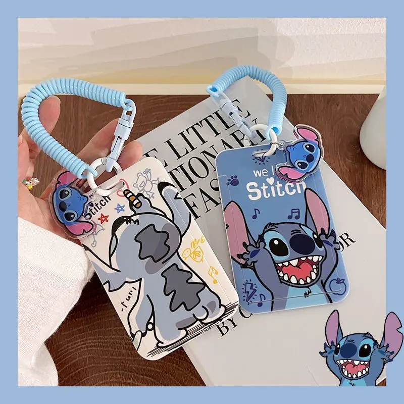 Stitch Card Sleeve Card Disney Access Control Subway Cards Sleeve Relief Work ID PC Gifts Hard Shell Luggage Bags Card ID Holder