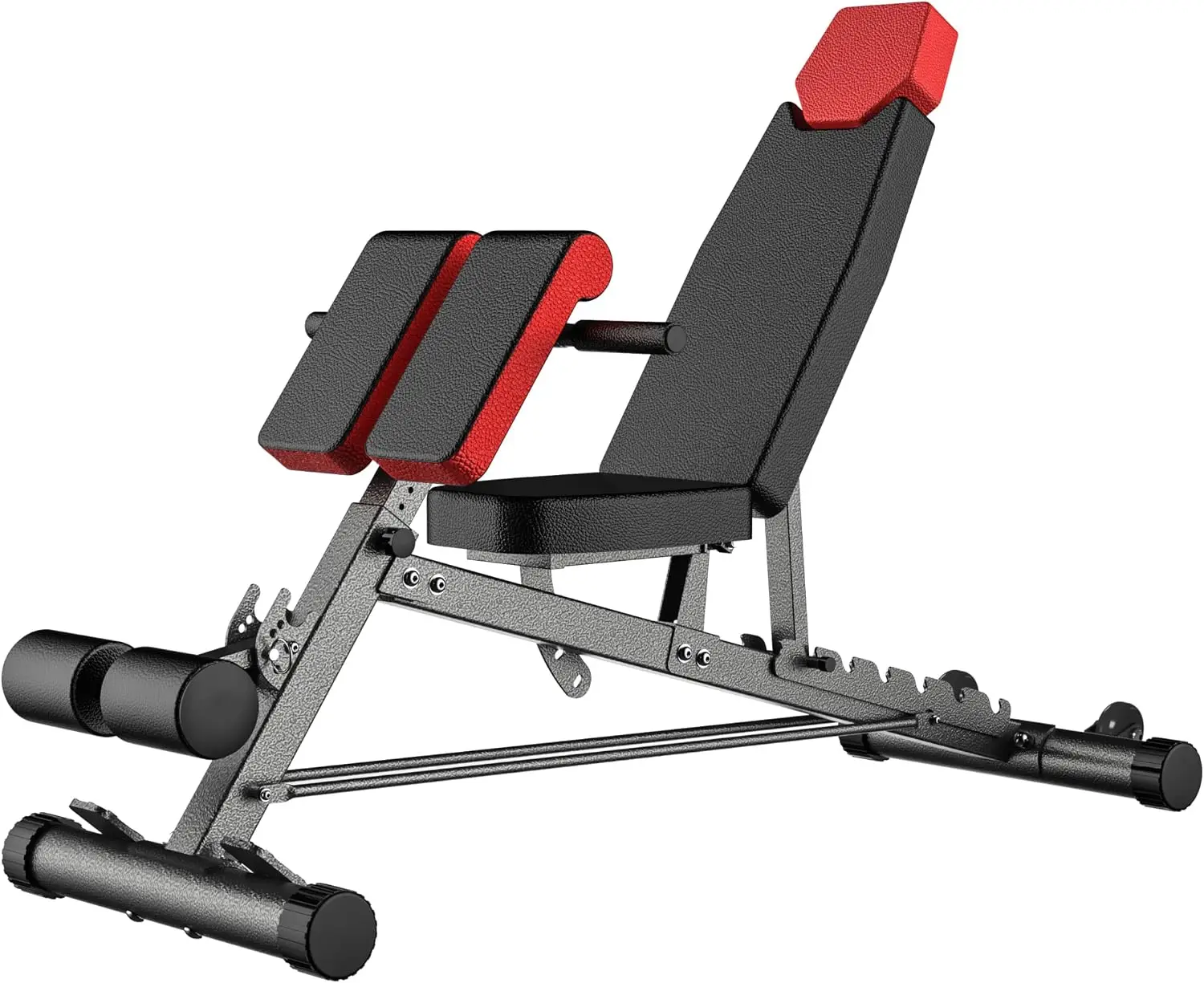 Multi Functional FID Weight Bench For Full Body Workout Hyper Back Extension Roman Chair Adjustable Ab Sit Up Bench Incline Decline Flat Workout Bench Black