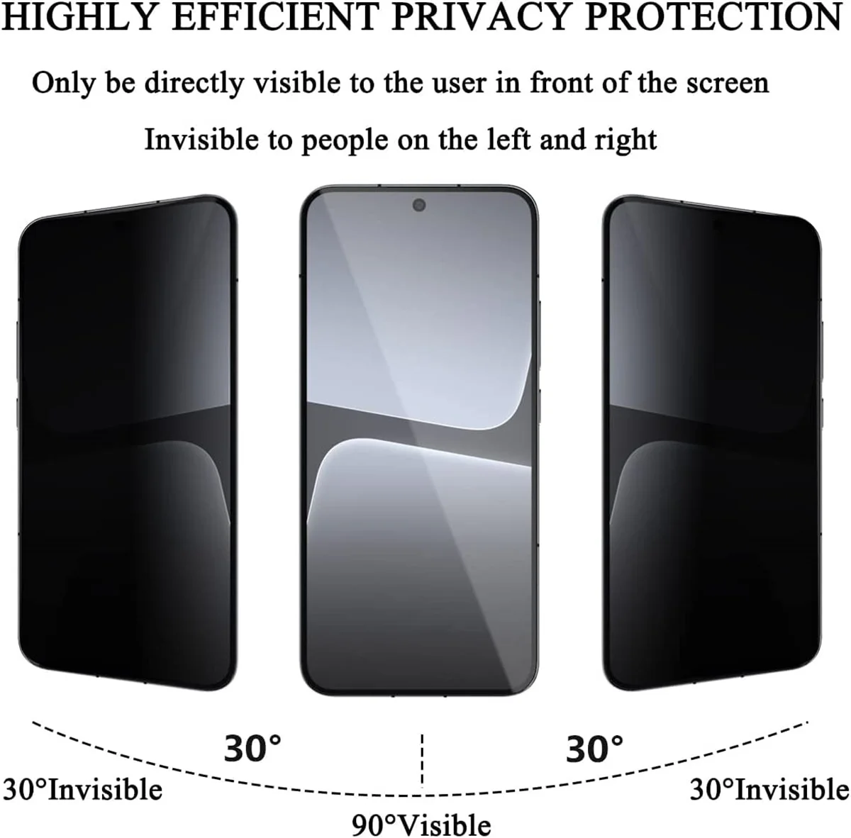 Anti Spy Screen Protector For Xiaomi 13 Lite, 3D Privacy Tempered Glass 9H Peep Case Friendly High Aluminum
