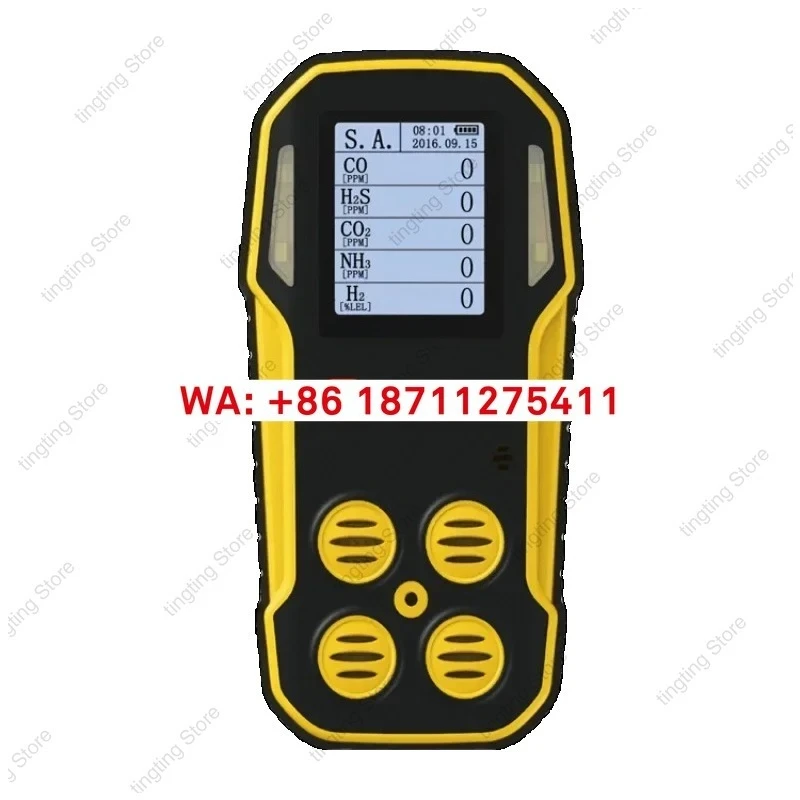 

датчик выхлопа 5 в 1, газоанализаторы, звуковой свет, без ch4 h2s-co2/hc/o2/nox, мульти-детектор воздуха и газа