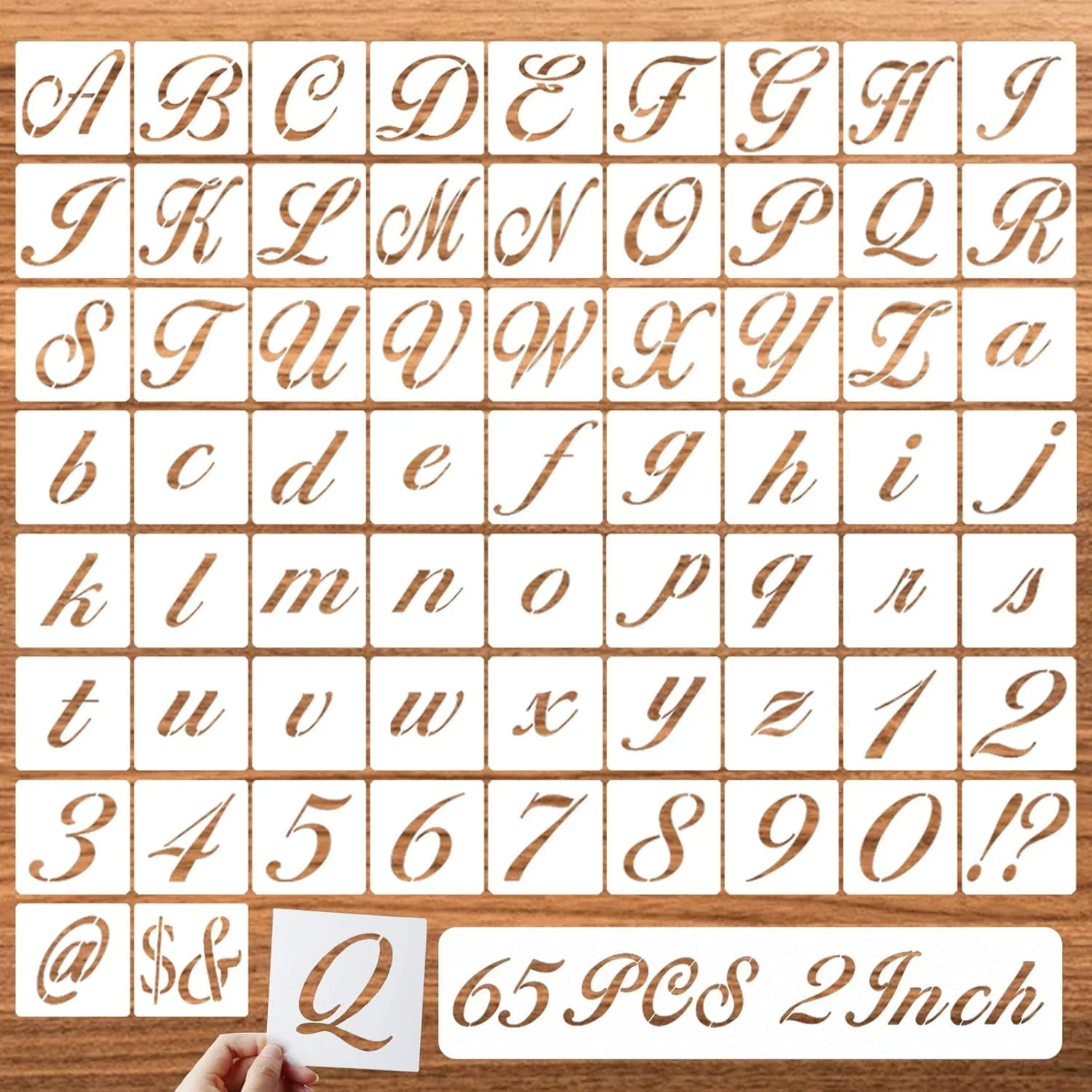 65 Pieces of Art Alphabet Symbol Rubbing Template 5 * 5cm Mini DIY Hand Rubbing Painting Mold Graffiti Assistant Tool