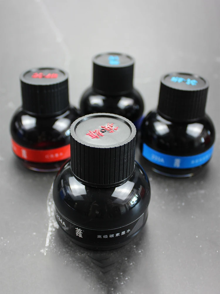 Hero Non-Carbon Ink 4 Colors Black Blue Red Blue-Black Refill Fountain Pen Writing Calligraphy Ink Supplies 231A/232A/233A/234A