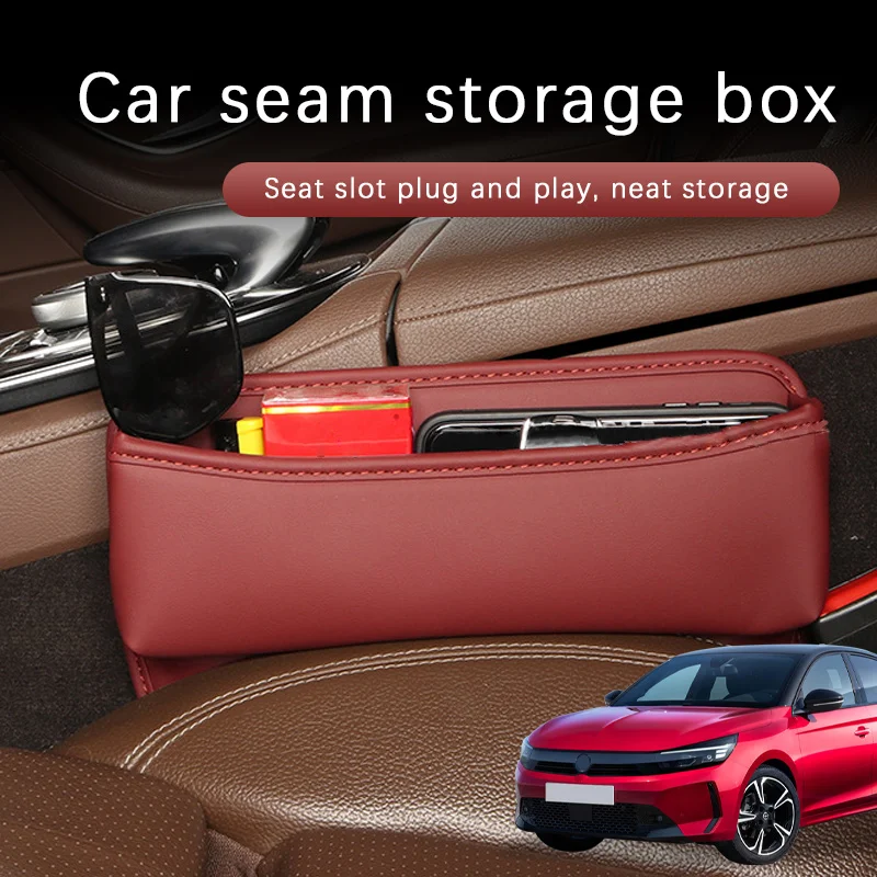 

Car Seat Gap Storage Box Driver Front Auto Seat Gap Filler Organizer Wallet Keys Card Storage Box For Opel Corsa