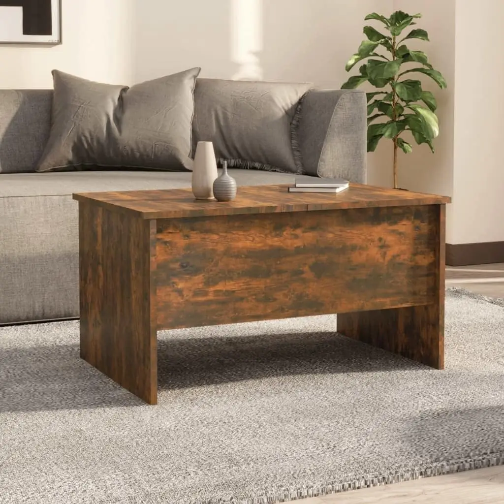 Coffee Table Lift Top Coffee Table With Storage Reading Table Dining Table Smoked Oak 31.5""X19.7""X16.7"" Engineered Wood