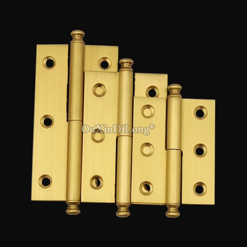 Retro 10PCS 2''/2.5''/3''/4'' Solid Brass Crown Head Furniture Hinges Detachable Cupboard Wardrobe Cabinet Door Hinges MS1035