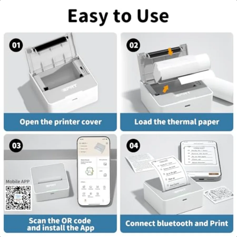 Sticker Printer Mini Portable Printer Bluetooth Thermal Label Printer with 1 Roll Sticker Paper Inkl Sticker Maker hine Pocket