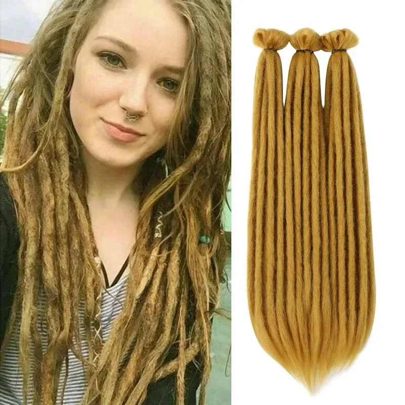 22 Inch Synthetic Dreadlock Extensions 5/10 Strands Hippie Dreads Ombre Color Width Loc Extensions Reggae Style Crochet Hair