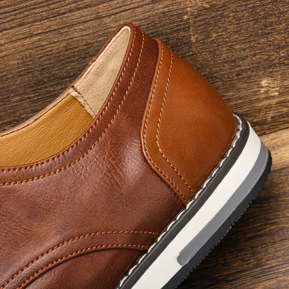 

Faionable Leather Loers for Men Comfortable Casual oes Brand New 2024 round Toe Leather Upaded Version Spring Autumn