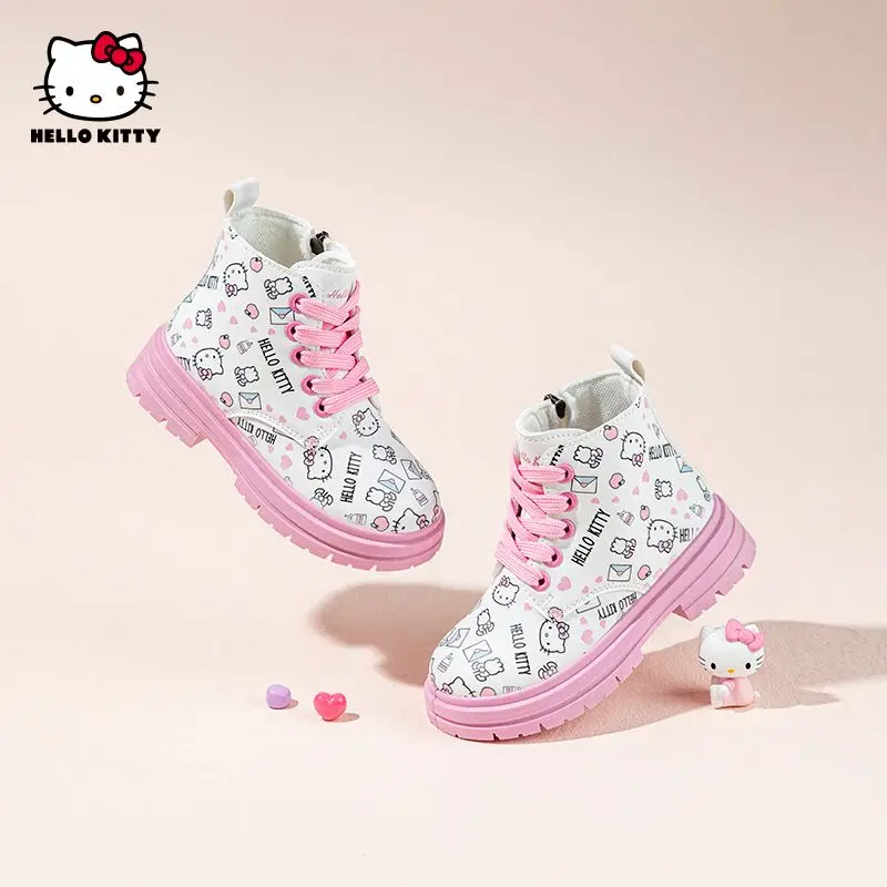 Sanrio Hello Kitty Kawaii Low Boots Anime Cartoon Full Print Children Mid Boots Cute Girly Heart Fashion Waterproof Sneakers