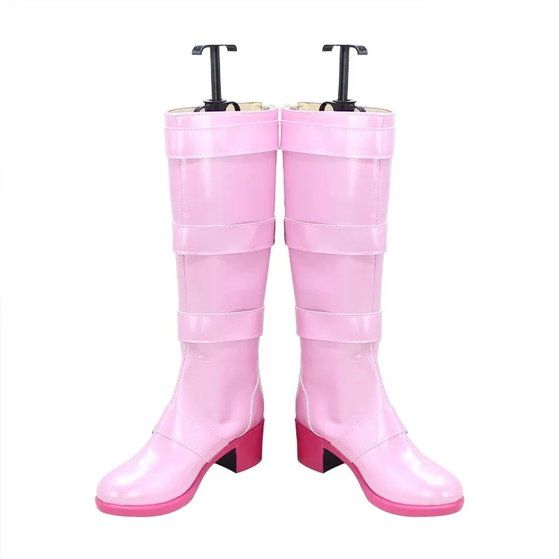 The King Of Fighters KOF Shermie Cosplay Shoes Pink Long Boots