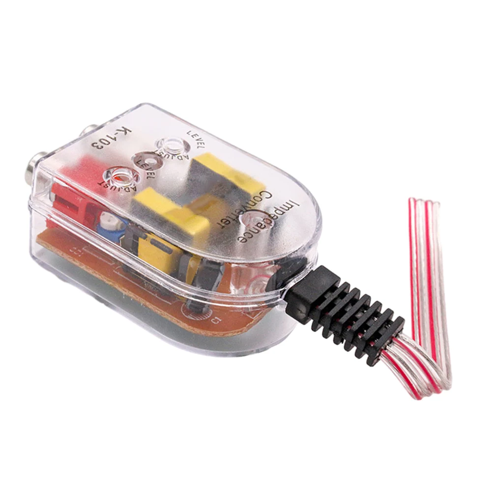 12V Car Stereo RCA Line Audio Converter Adjustable High To Low Impedance Output Converter Adapter Wiring Adjustable Auto Part