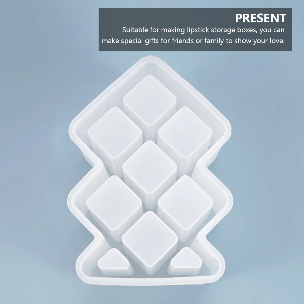 

1Pcs Storage Box Silicone Mold Durable Flexible DIY Handicraft Mold for Lipstick Box Crafting Gift Making DIY Molds
