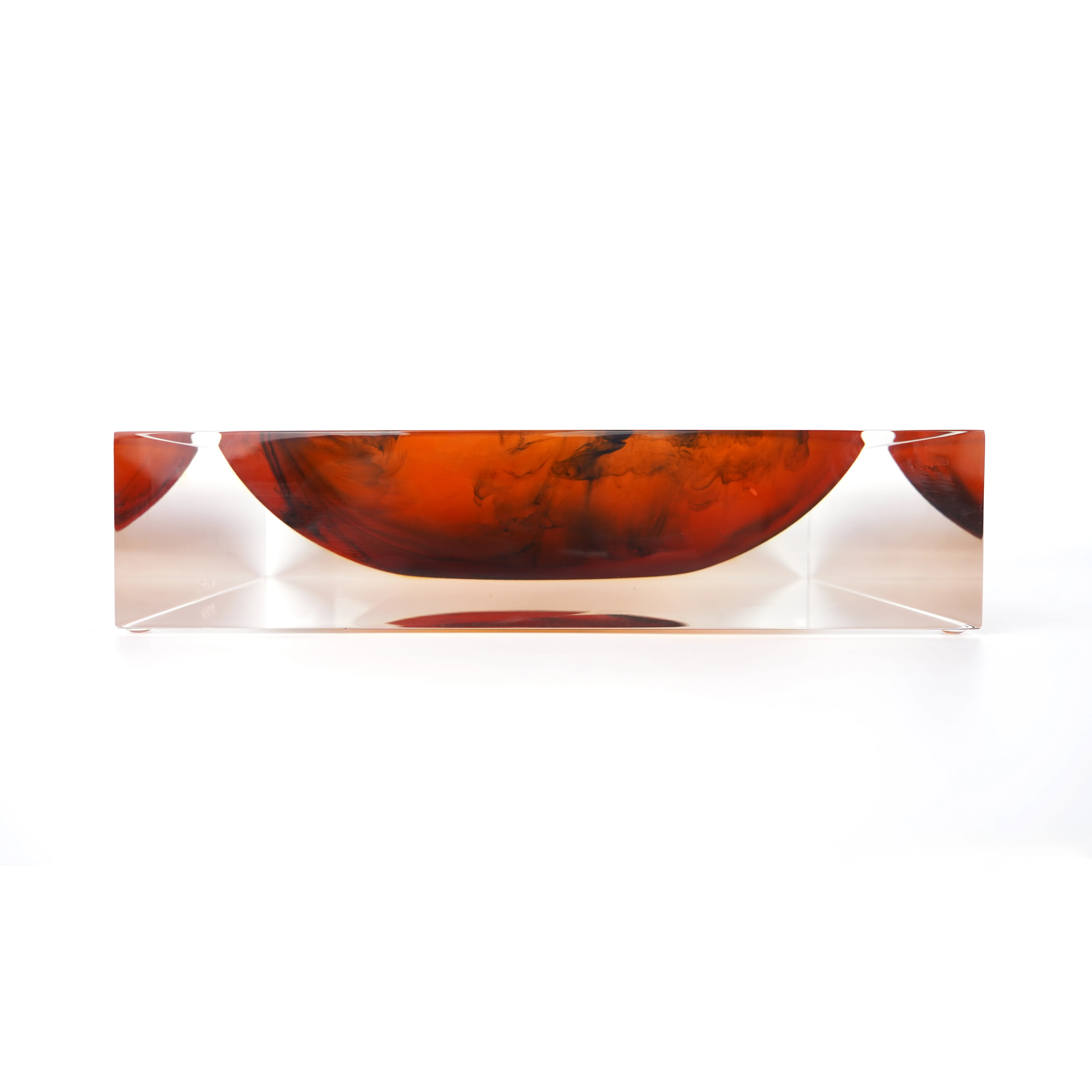Extra Large Amber Acrylic Fruit Plate Deluxe Tableware Acrylic Inlaid Resin Ornaments