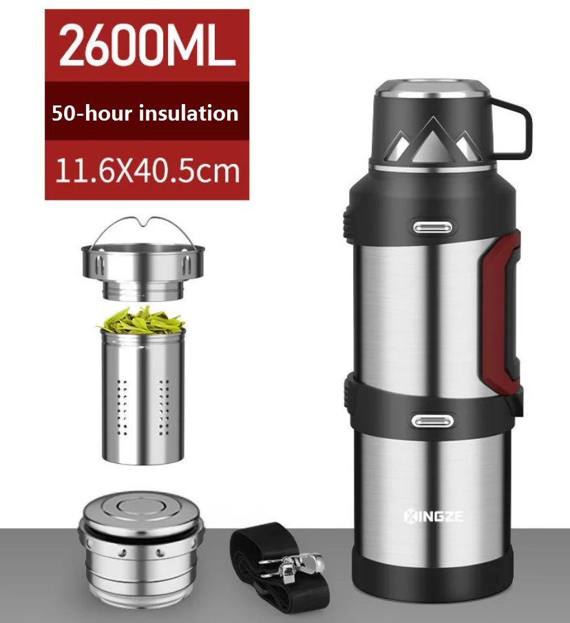 316 Stainless Steel Insulated Thermos Bottle, 1L, 2L, 3L, Outdoor Travel Coffee Mugs, Thermal Vacuum Water Bottle, Thermal Mug