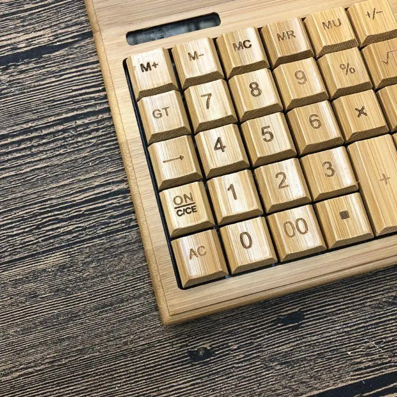 

R58F Функциональный калькулятор рабочего стола Солнечная мощность бамбуковых калькуляторов с большим дисплеем