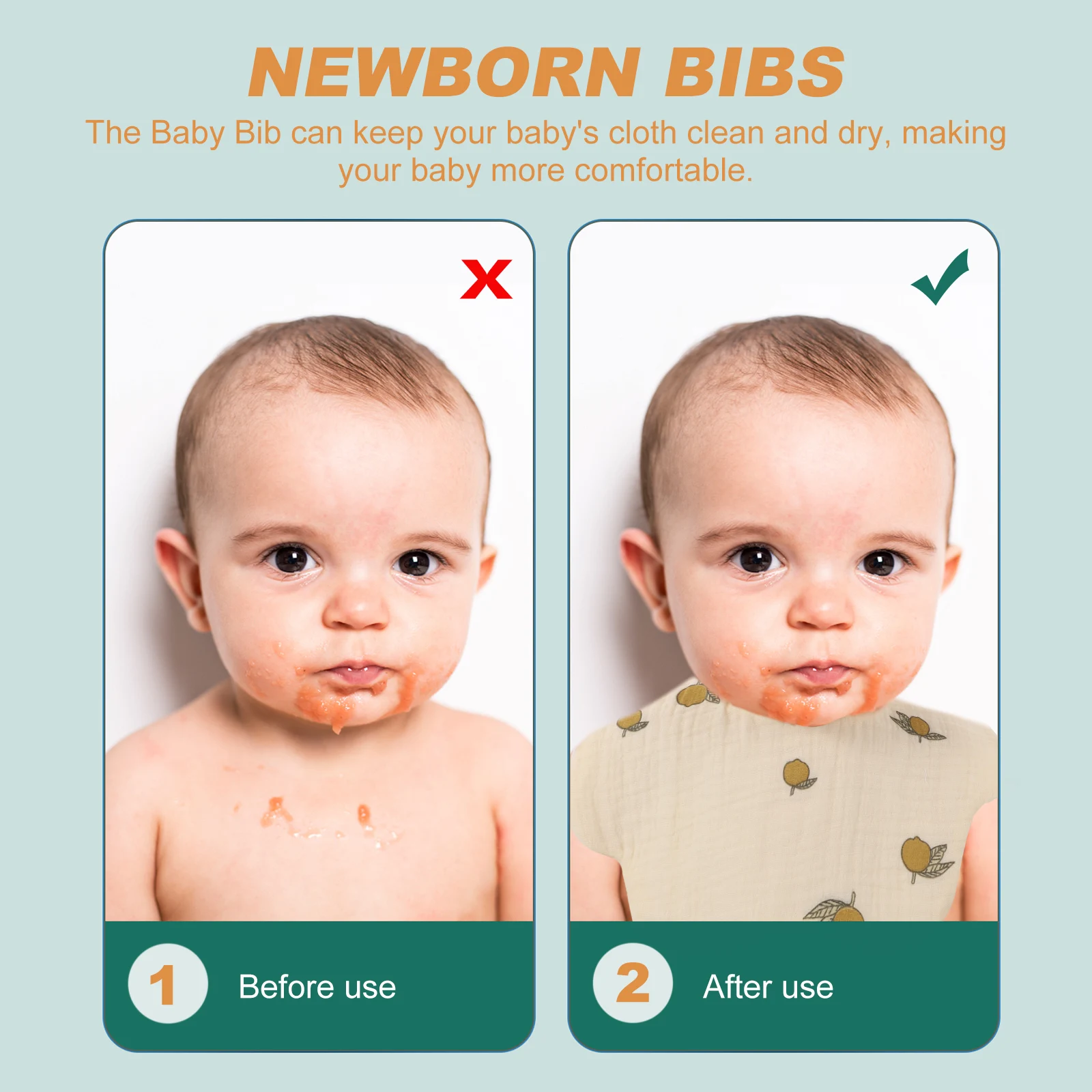 

3pcs Cotton Baby Cartoon Newborn Adjustable Soft Absorbent Infant For 3-24 Months Durable Reusable Feeding Bibs Funny Teething