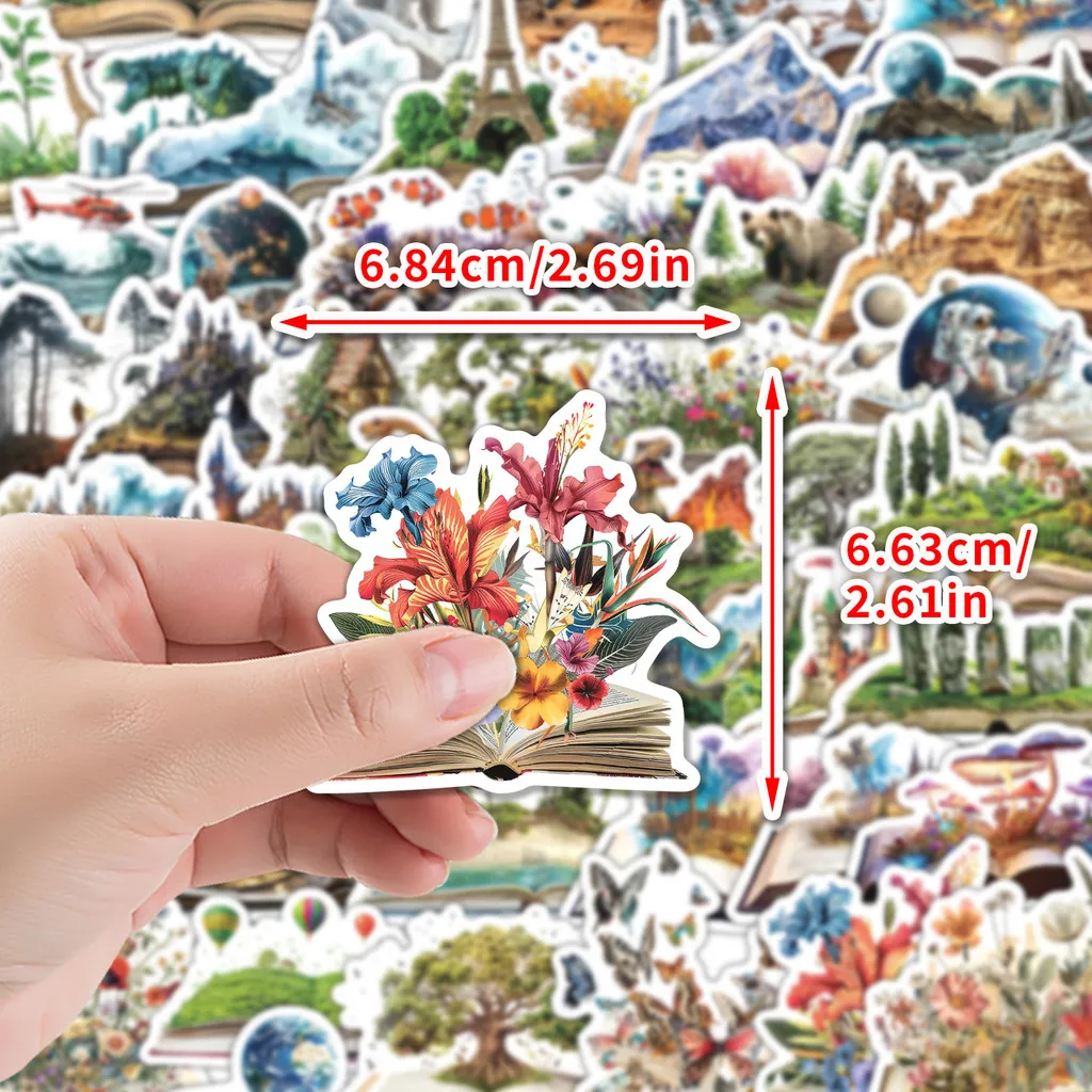 50PCS New Book World Graffiti Stickers - Creative Stationery Waterproof Decor for Water Cup & Phone AnimeWorlds Store