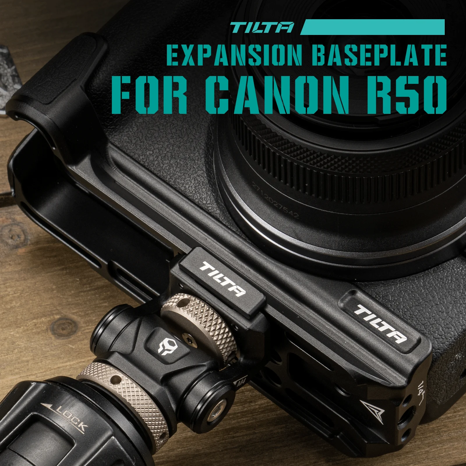 TILTA TA-T51-EB-B Expansion Baseplate for Canon R50 - Black