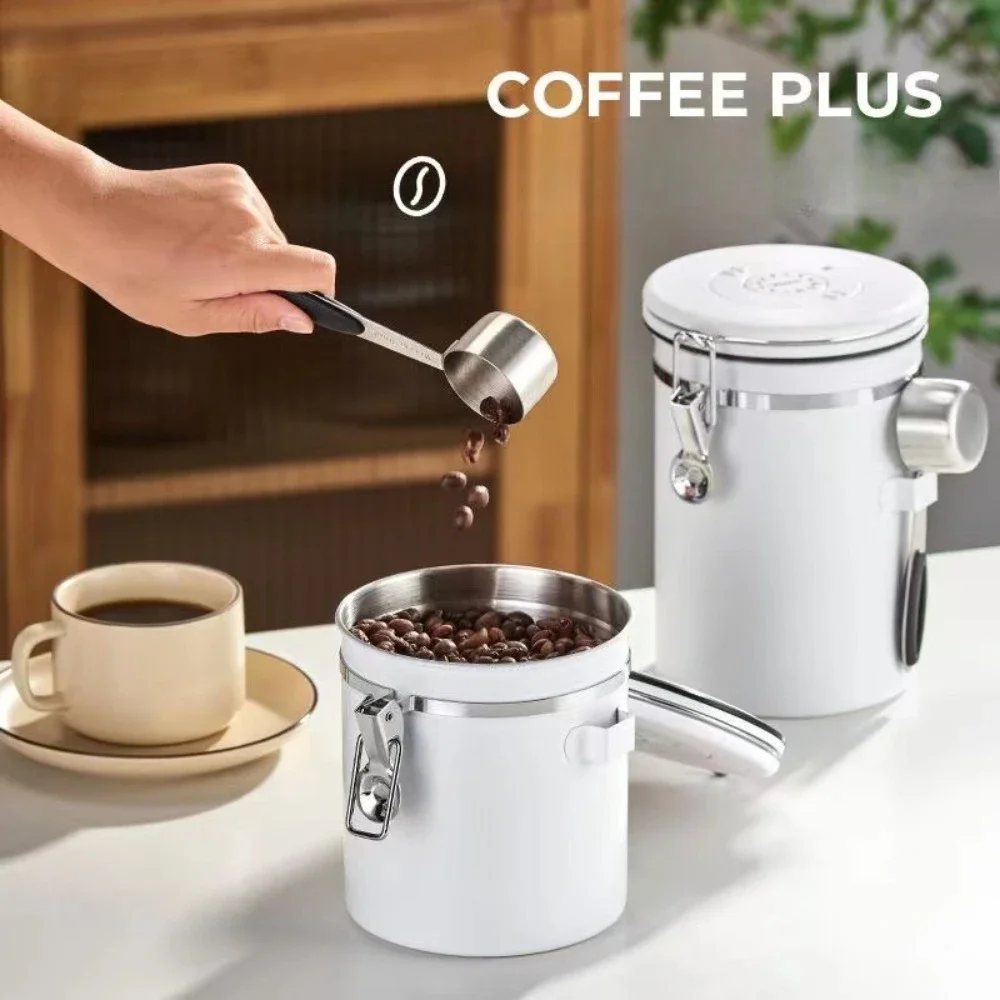 2024 Hot Coffee Beans Vacuum Storage Container Stainless Steel Airtight Container Grains Tea Nut Keep Fresh Storage Jar