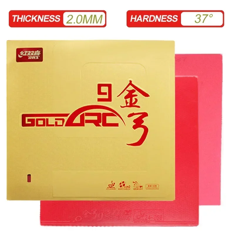 DHS Gold Arc 9 Original  Table Tennis Rubber Goldarc 9 Non-sticky Ping Pong Rubber Sheet with Pre-tuned DHS 80# Cake Sponge