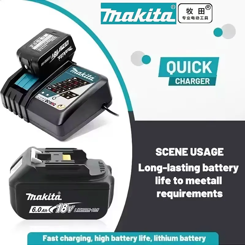 

Makita 18V Battery BL1820 BL1860 BL1860B Lithium Battery 6000mAh 2.0Ah Replacement Suitable for DTW285 Electric Tool Battery