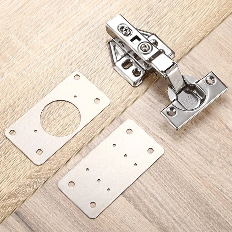 1-4 Pieces Cabinet Hinge Repair Plate with Hole Mounting Bracket for Fastening Wooden Sofa Table Chair Bed Shelf Furnitur