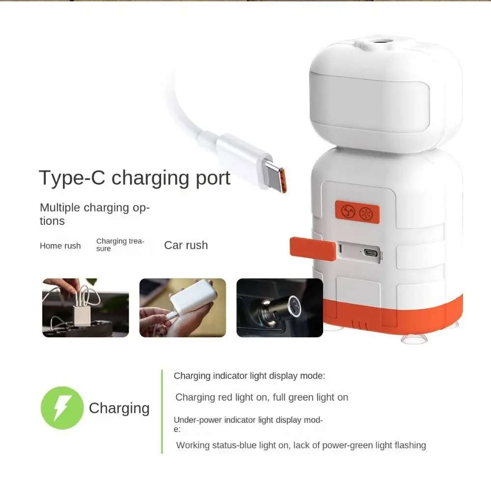 

Rechargeable Camping Shower ABS with Emergency Lighting Outdoor Electric Shower Head Durable Waterproof Handheld Shower Pump