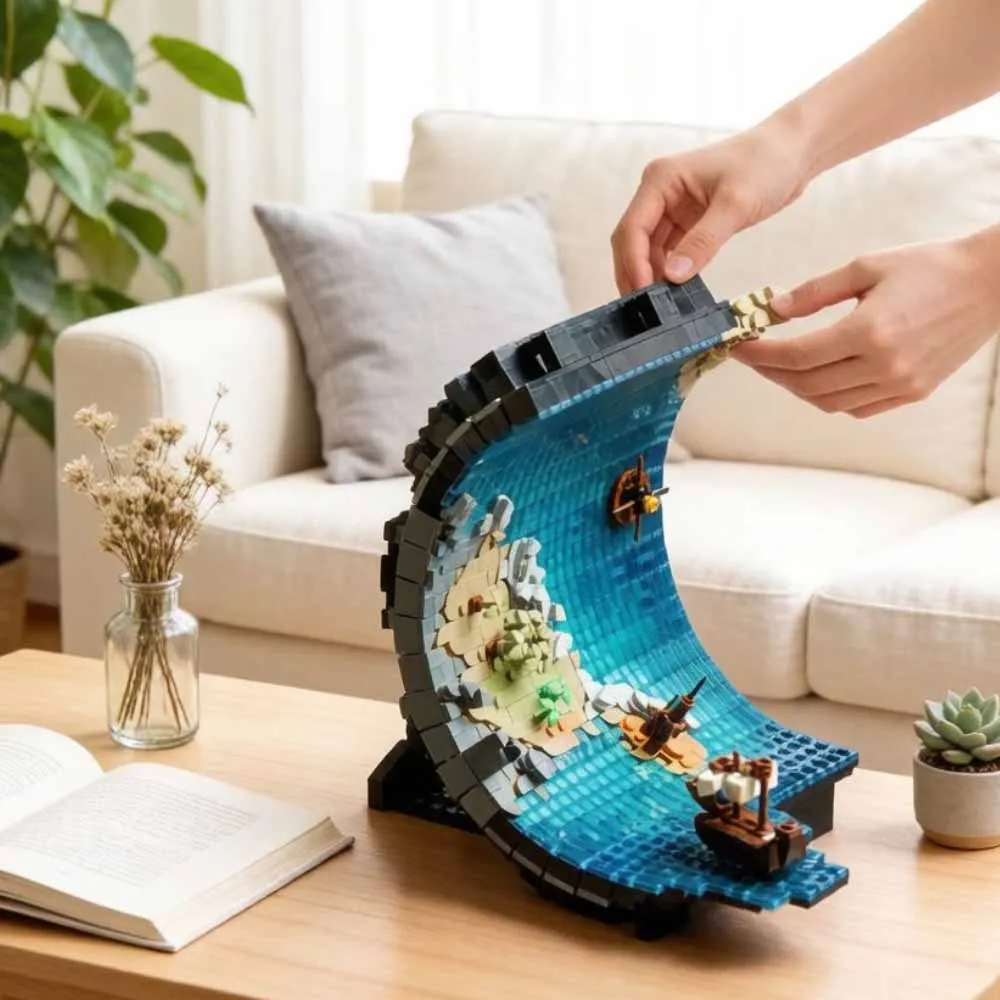 idea MOC-85663 Pirate Ship Land Ahoye Building Block Medieval Adventure Brick Assembly home decoration Creative Toy Gift 1234pcs