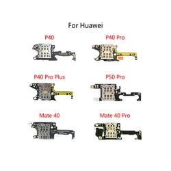 SIM Card Reader Socket Tray Slot Microphone Module Board Signal Antenna Connect Flex Cable P40 P50 Pro 5G Mate 40