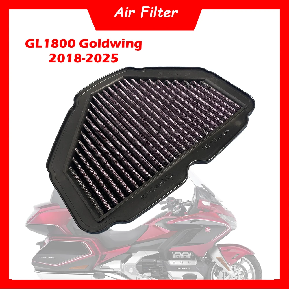 

Motorcycle Engine Air Filter Cleaner High Flow Non-woven Fabric Air Intake Filter Element For Honda GL1800 Goldwing 2018-2025