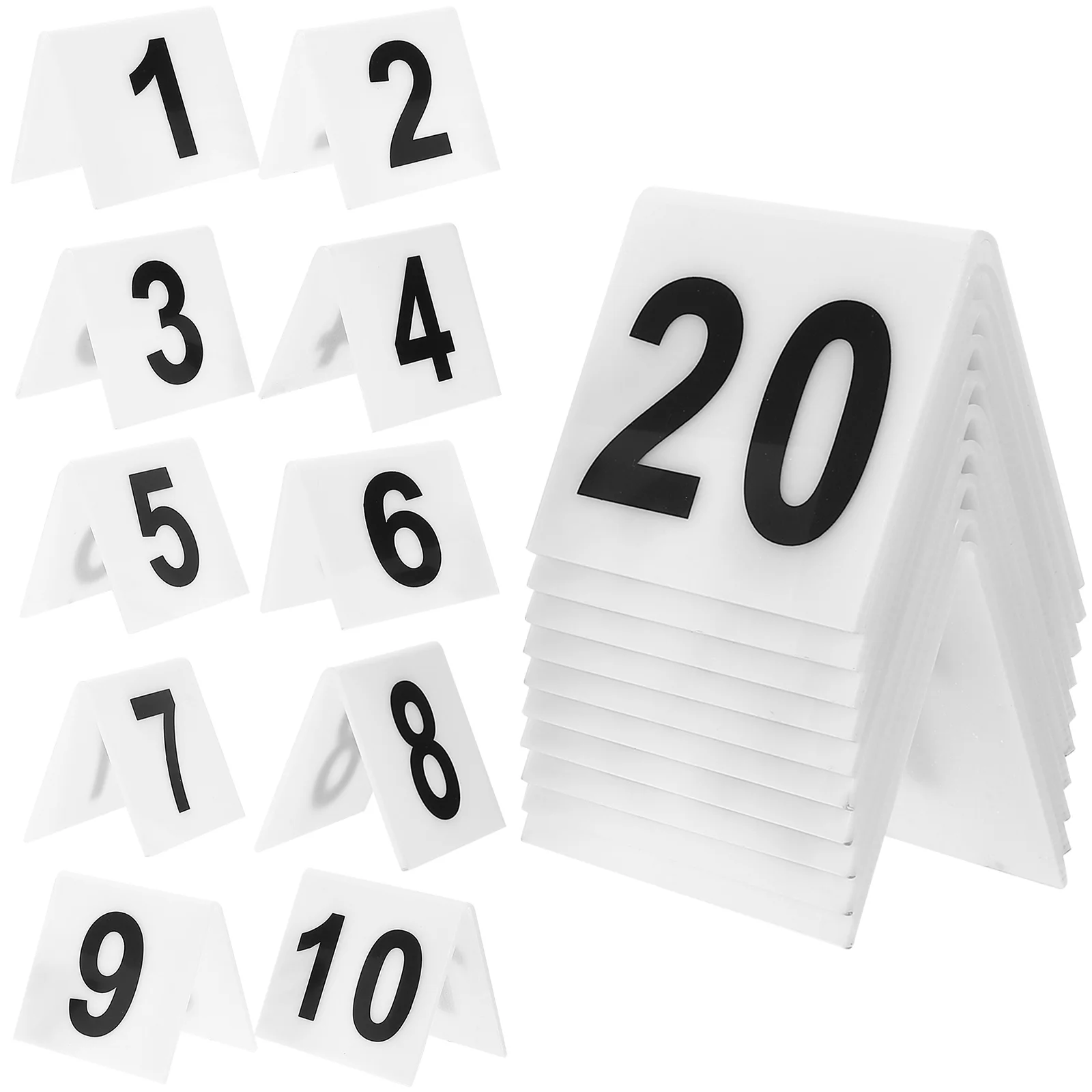

20 Pcs Number Plate Restaurant Table Sign Evidence Marker Wedding Numbers Dining Room Decor Card Signs Acrylic
