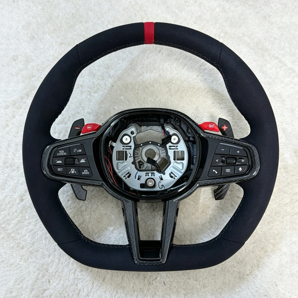 Customized Suede Leather Car Steering Wheel Upgrade For BMW G82 G42 G21 G80 G07 G30 G42 G87 F90 F80 F86 Car Accessories