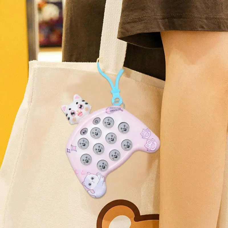 Fast Push Bubble Game Pop Bubble Up Toys For Kids Bag Pendant Cute Animal Electronic Bubble Pop Toys For Tote Bag Ornament