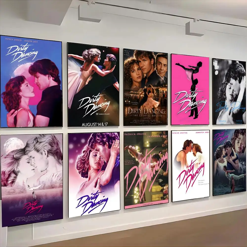 Dirty Dancing Movie Romantic Vintage Poster Self-adhesive Advanced Aesthetic Printing Paper Wall Art for Living Room Home Decor