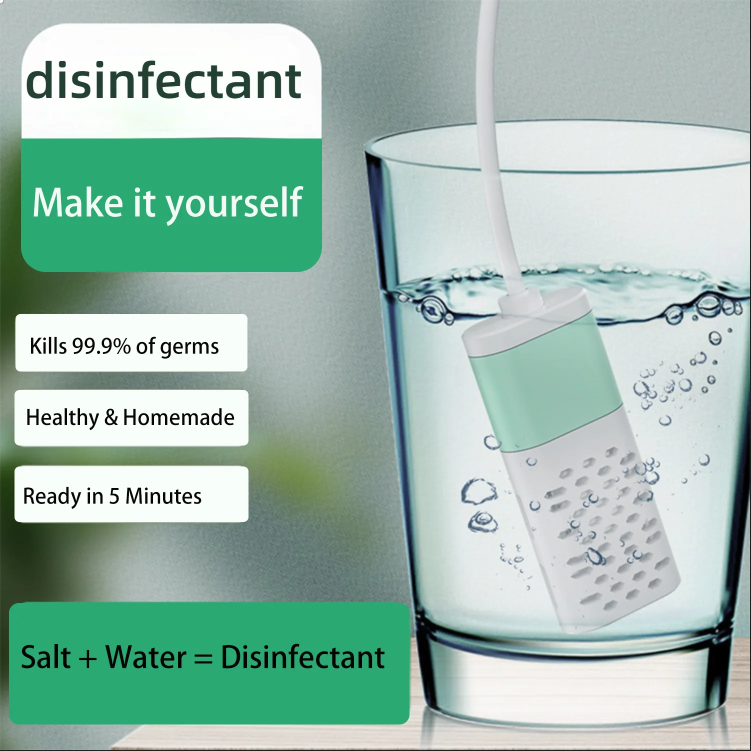 USB Portable Disinfectant Maker | Sodium Hypochlorite Generator | Homemade 84 Disinfectant Sterilizer | Instant Use