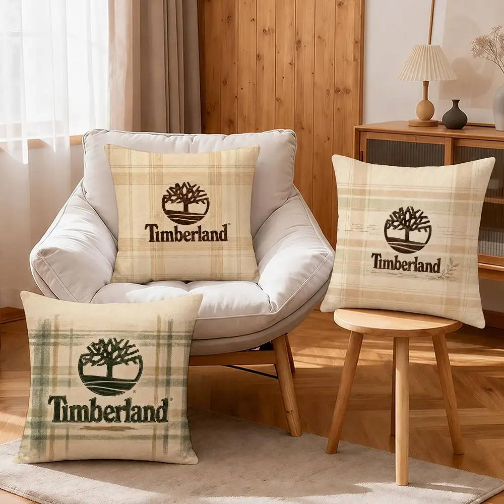 Brand Timberland Cushion Cover Linen Anti-Mite Antibacterial Cushion Cover Invisible Zipper Sofa Decor